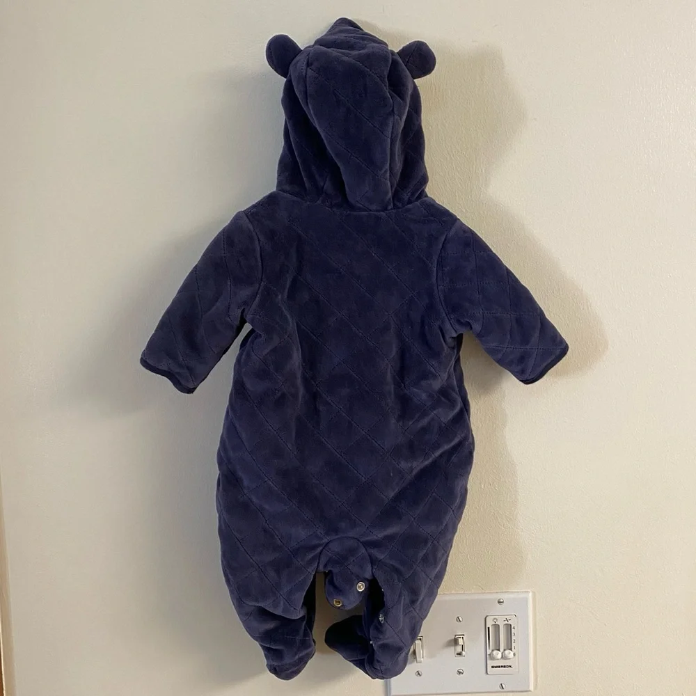 Baby Quilted Navy Blue One-Piece